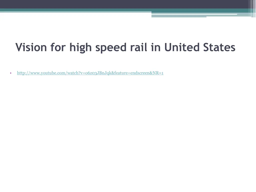 vision for high speed rail in united states