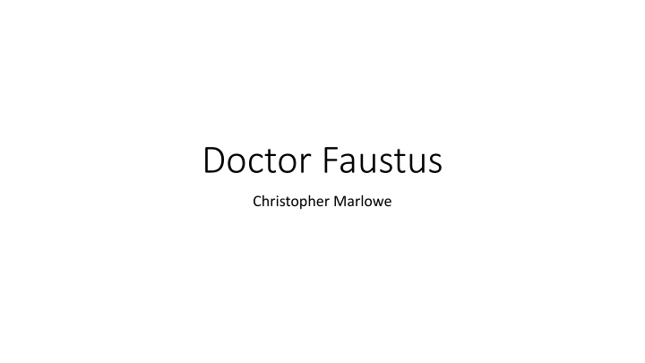 doctor faustus