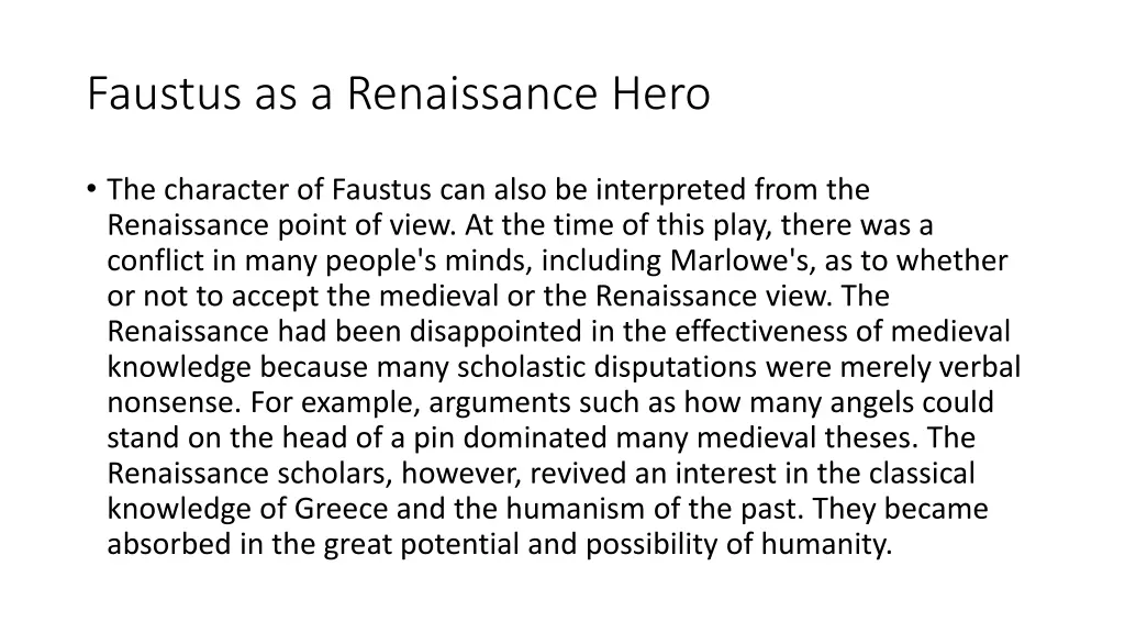 faustus as a renaissance hero