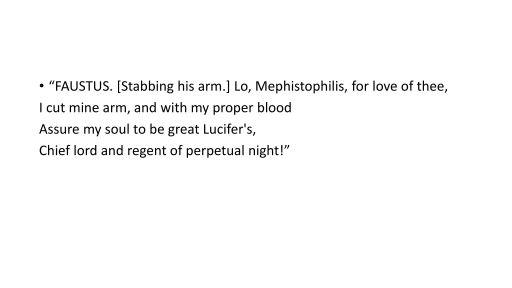 faustus stabbing his arm lo mephistophilis