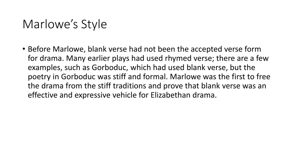 marlowe s style