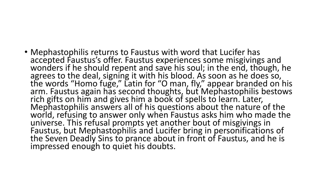 mephastophilis returns to faustus with word that