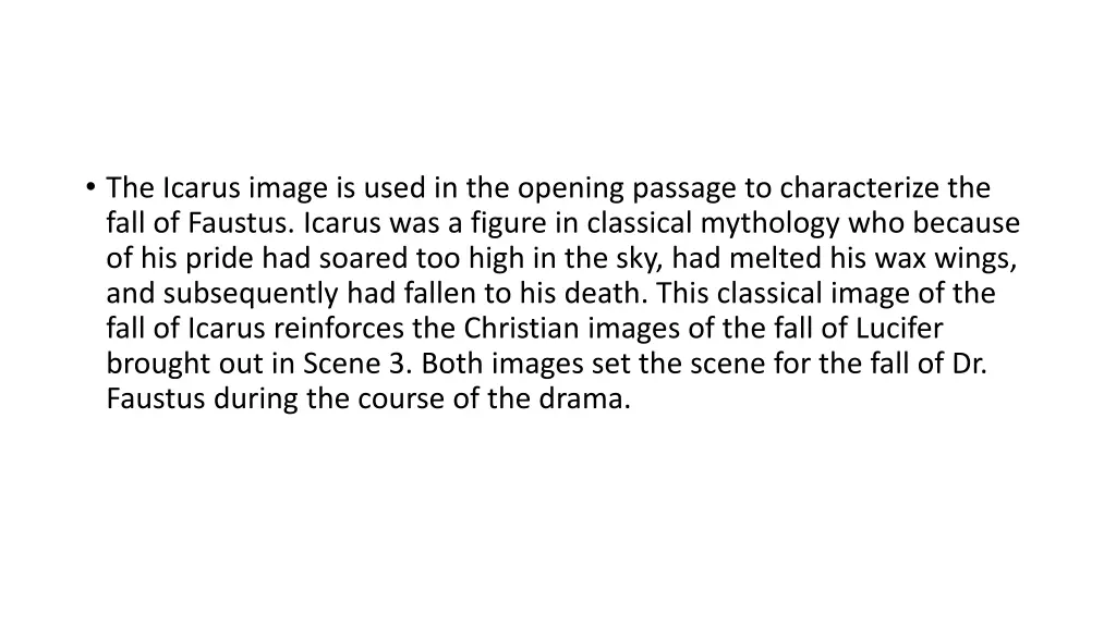 the icarus image is used in the opening passage