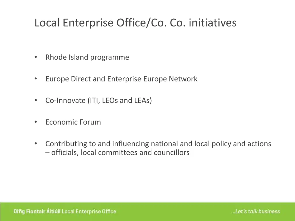 local enterprise office co co initiatives