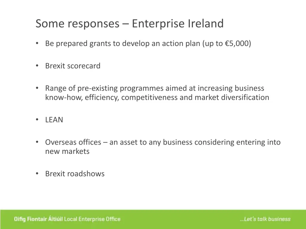 some responses enterprise ireland