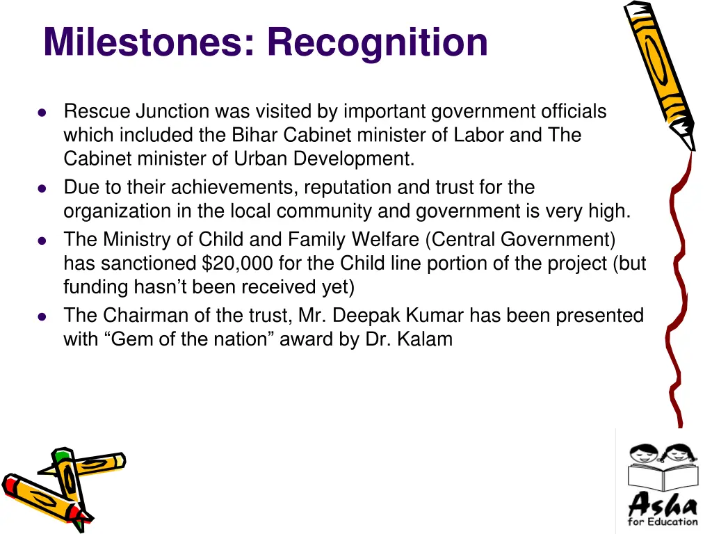 milestones recognition