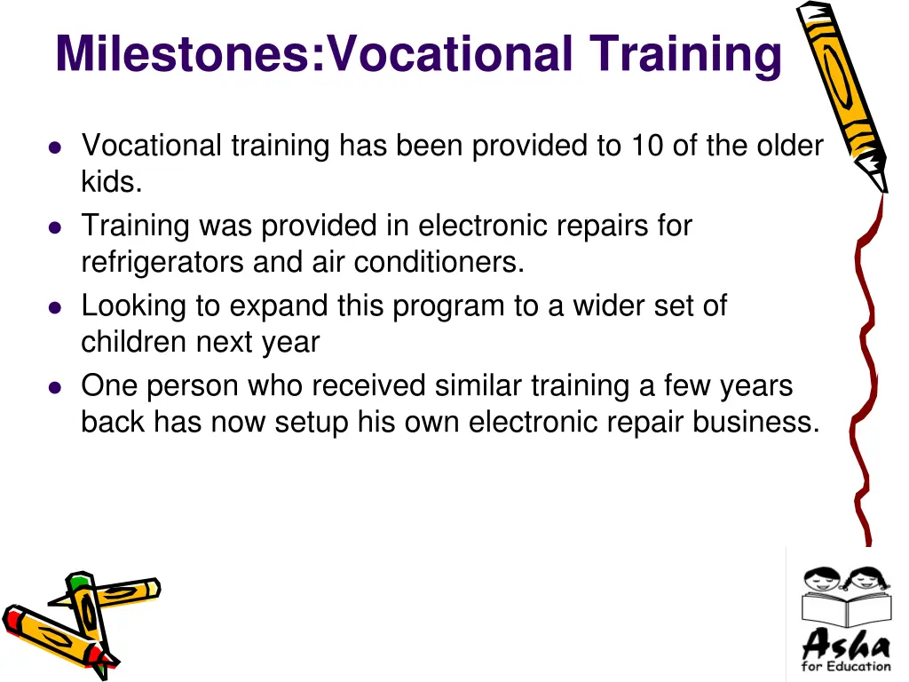 milestones vocational training