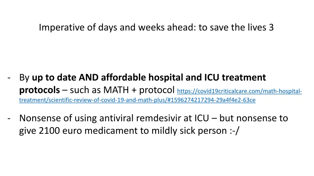 imperative of days and weeks ahead to save 2