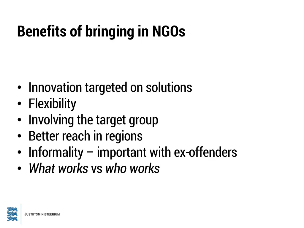 benefits of bringing in ngos