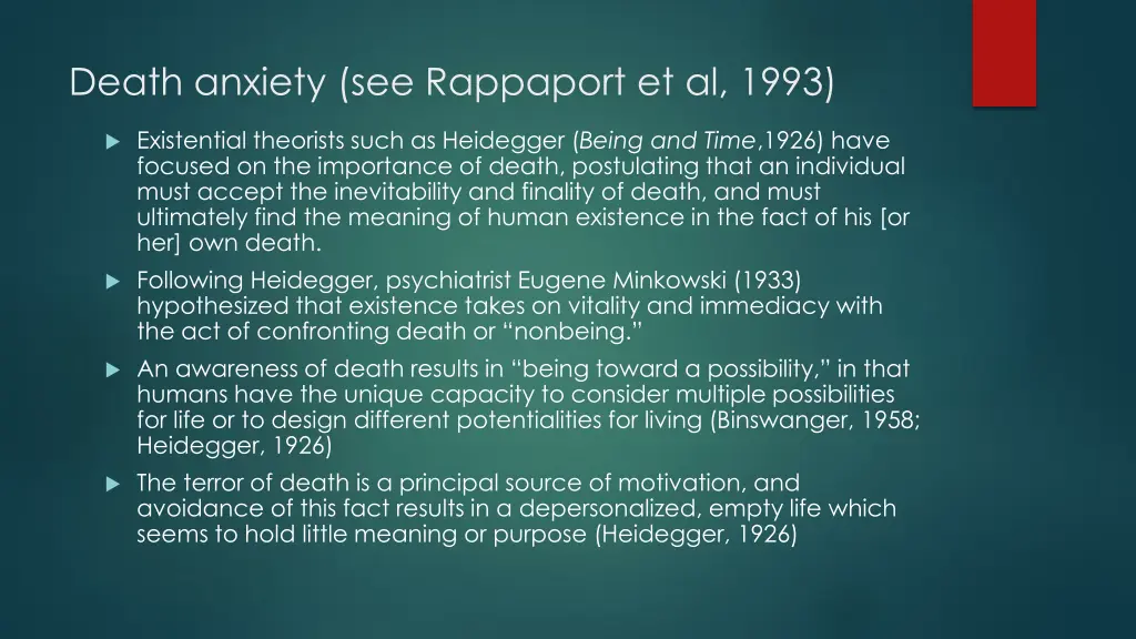 death anxiety see rappaport et al 1993