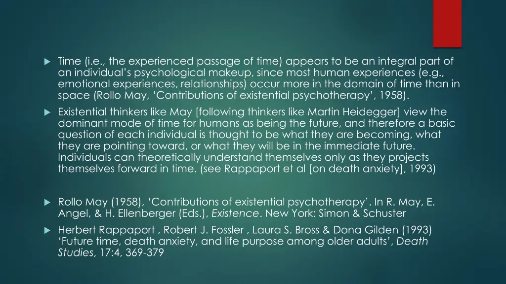 time i e the experienced passage of time appears