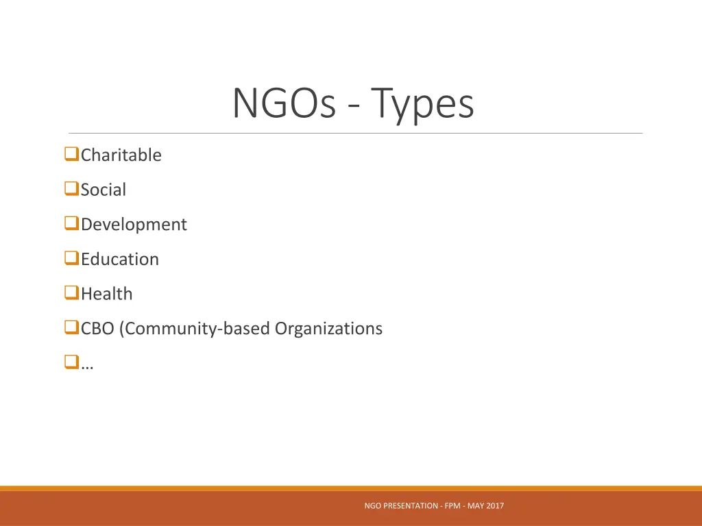 ngos types
