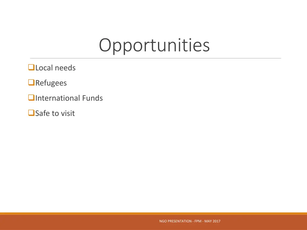 opportunities