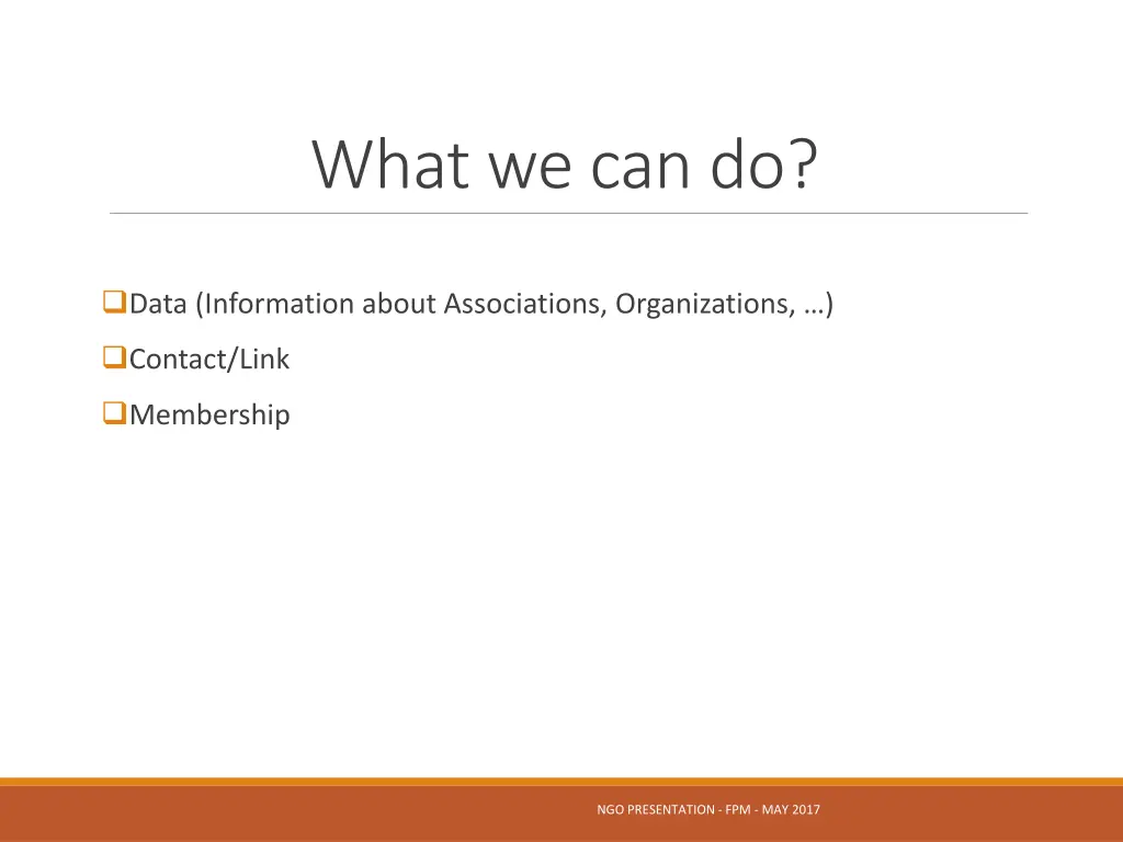 what we can do