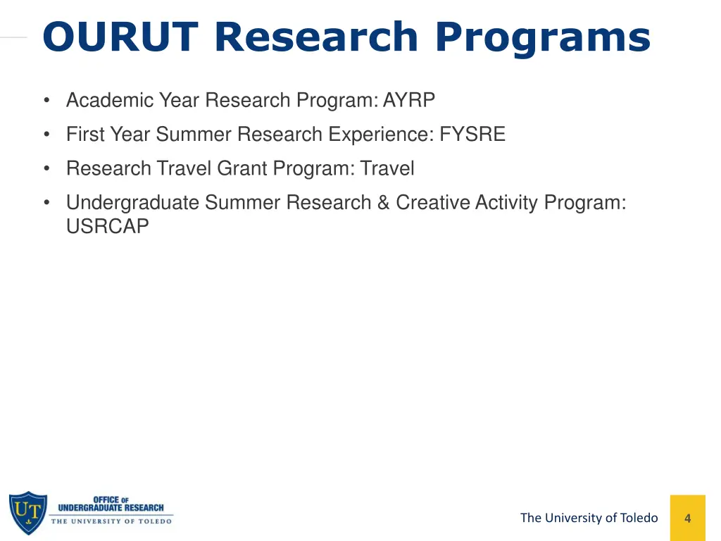 ourut research programs