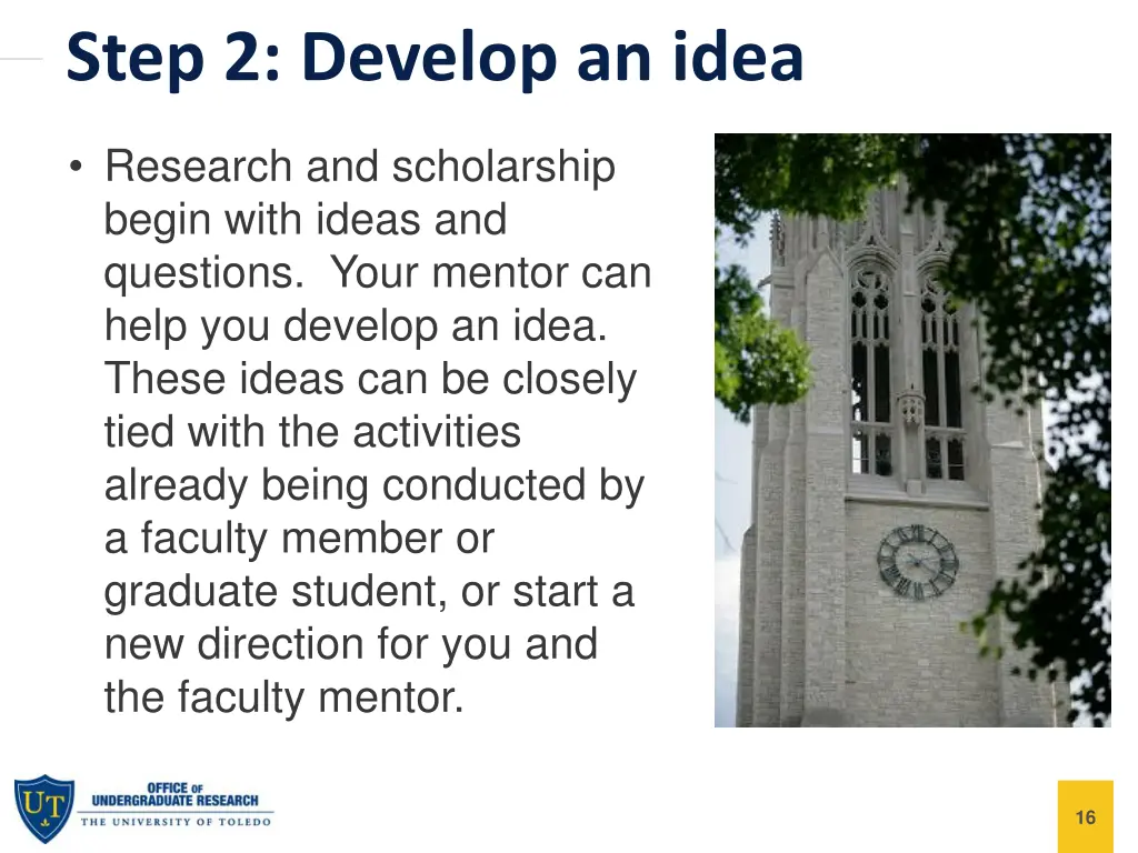 step 2 develop an idea