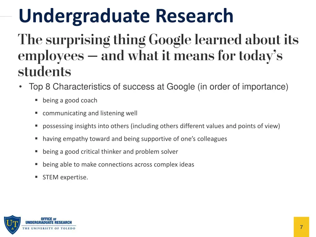 undergraduate research