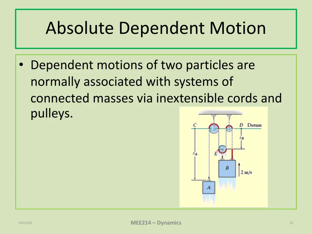 absolute dependent motion