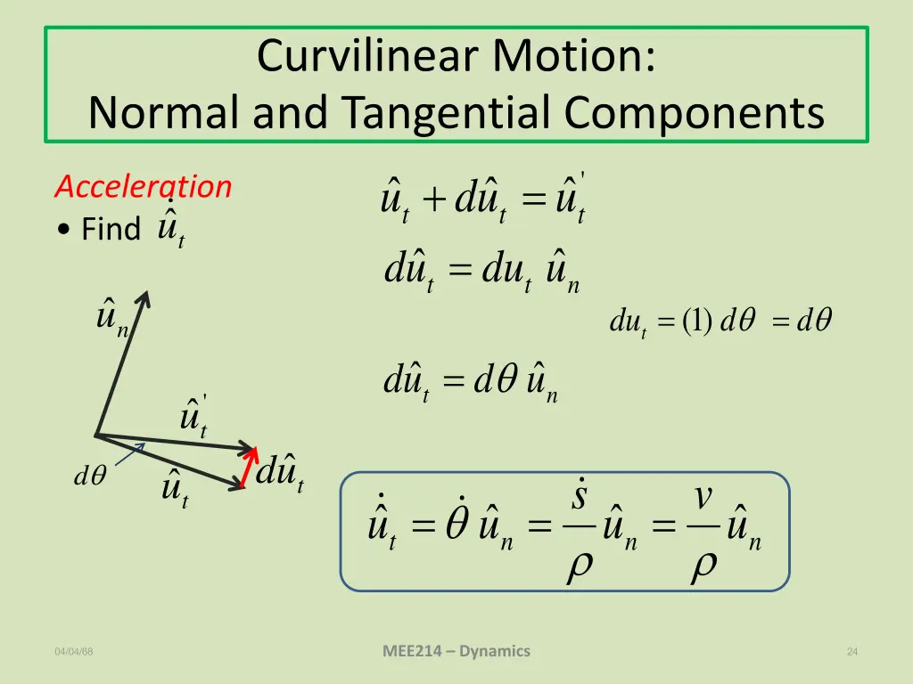 curvilinear motion normal and tangential 3
