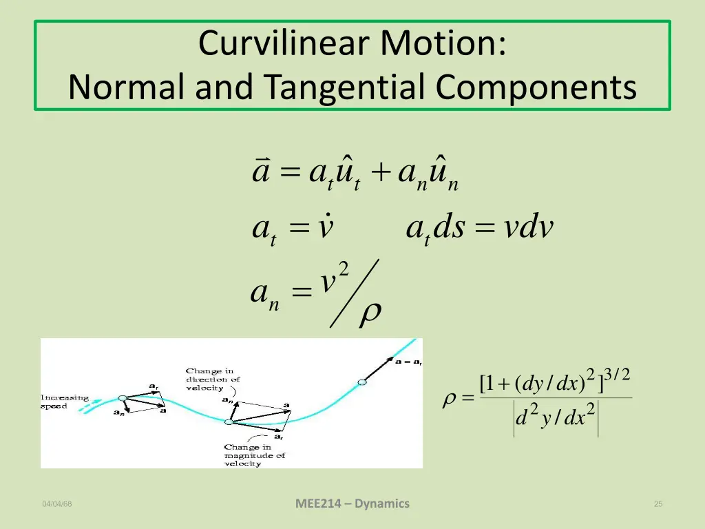 curvilinear motion normal and tangential 4