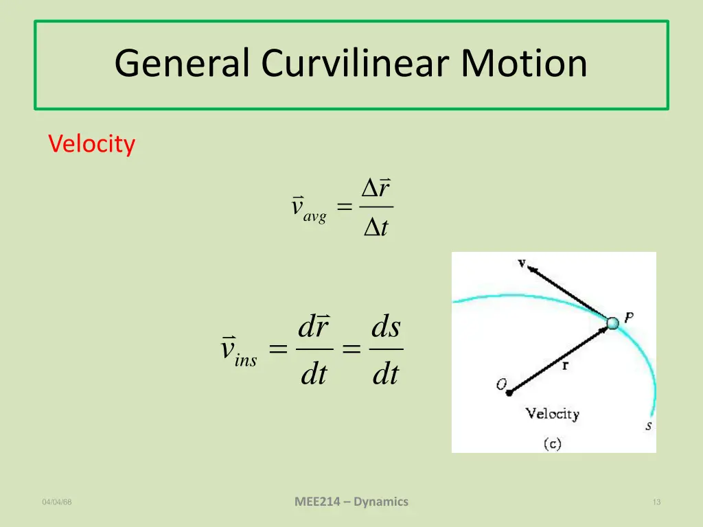 general curvilinear motion 2