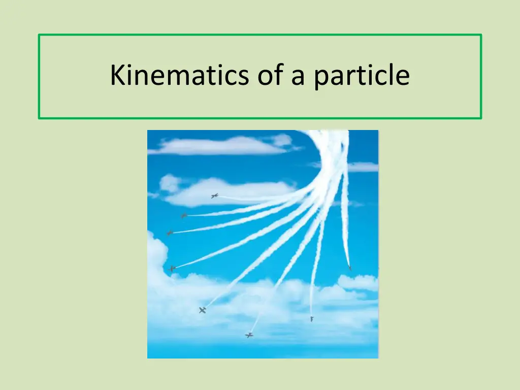 kinematics of a particle
