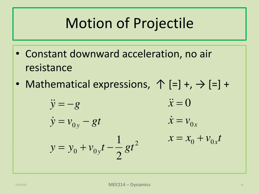 motion of projectile