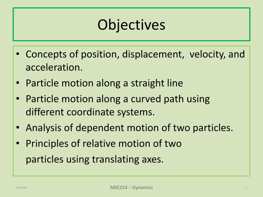 objectives