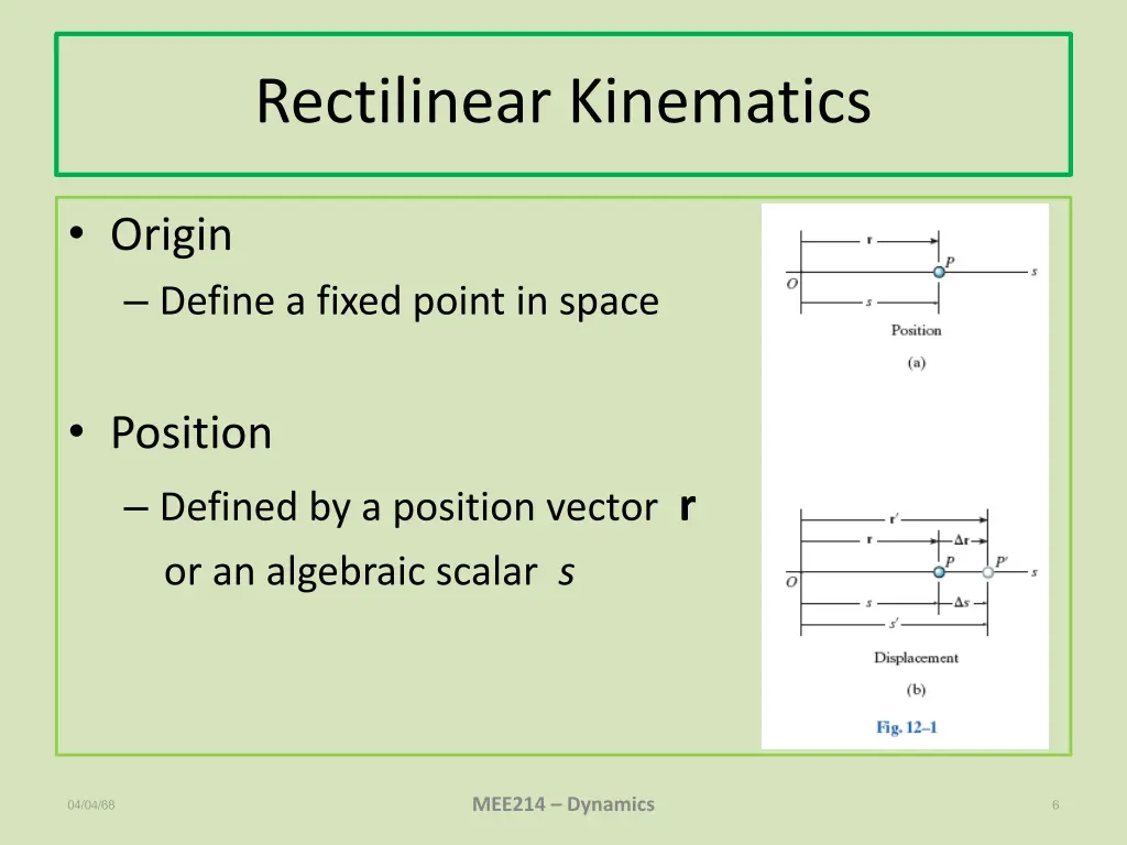 rectilinear kinematics