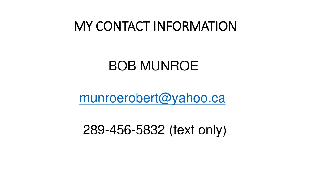 my contact information my contact information
