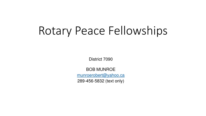 rotary peace fellowships