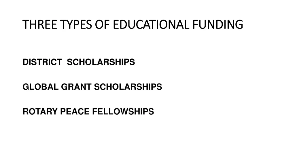 three types of educational funding three types