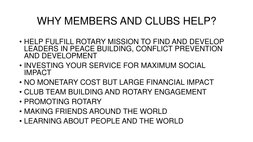 why members and clubs help