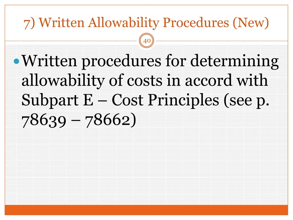 7 written allowability procedures new