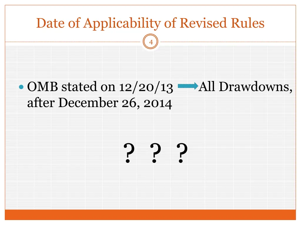 date of applicability of revised rules