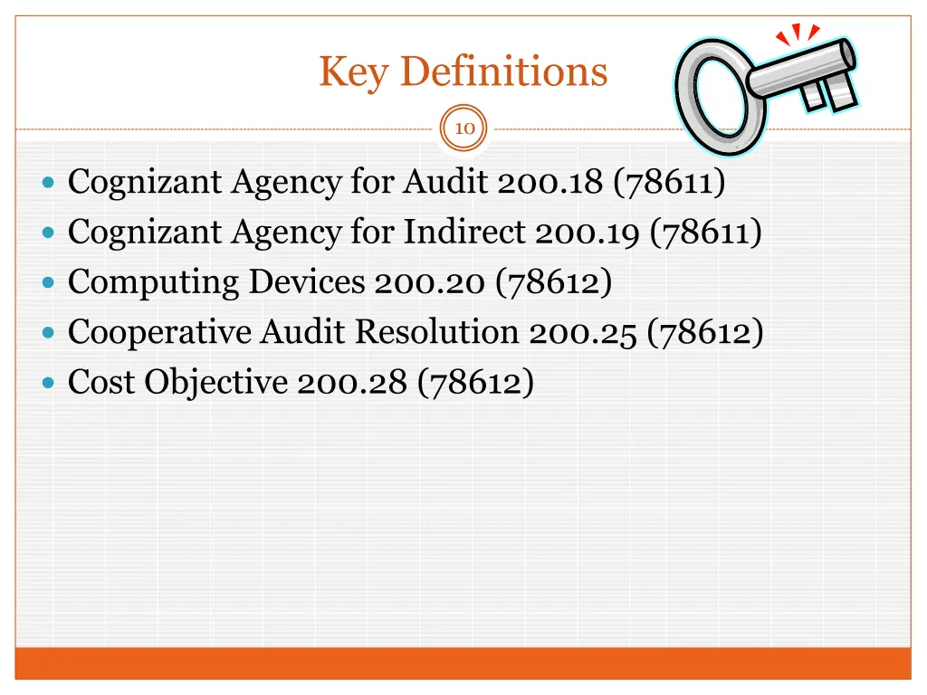 key definitions
