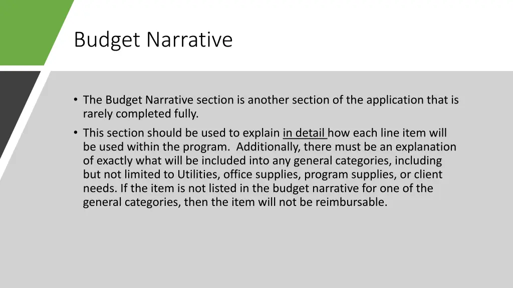 budget narrative