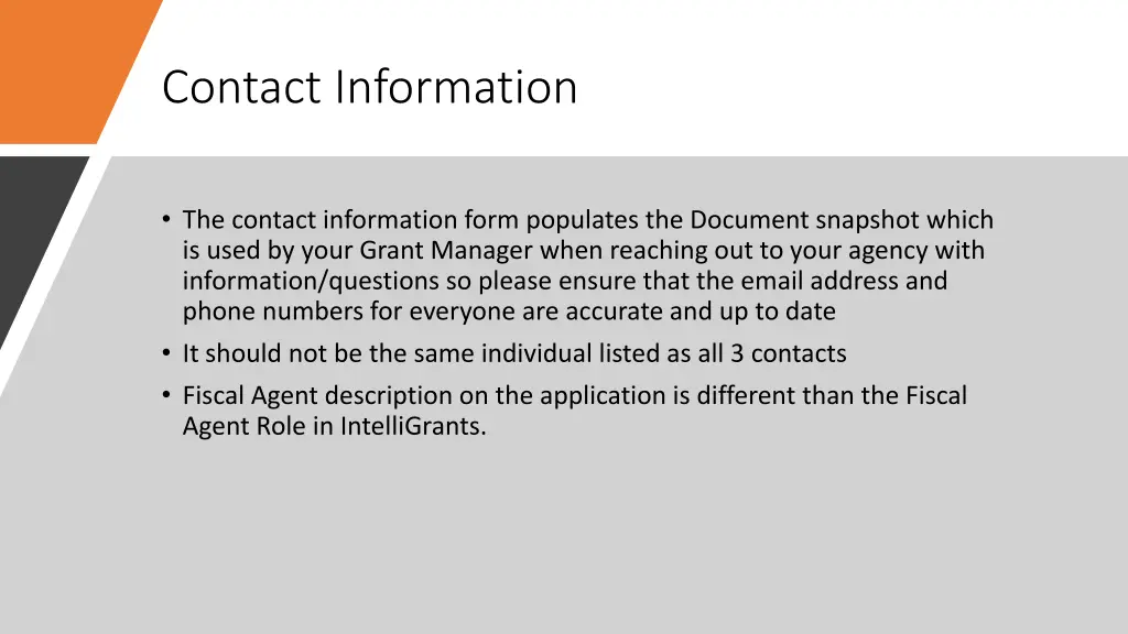contact information