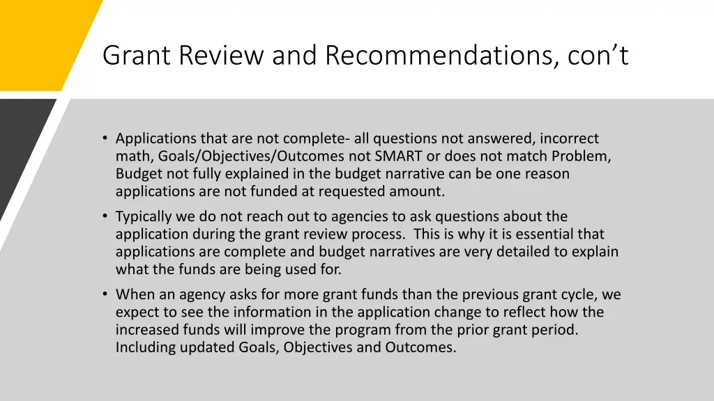grant review and recommendations con t 1