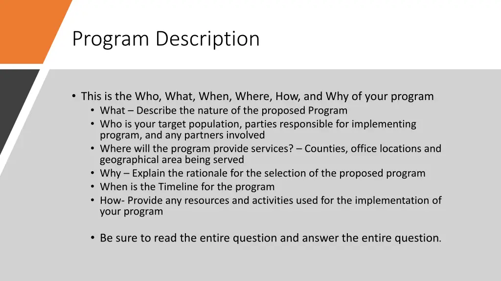 program description