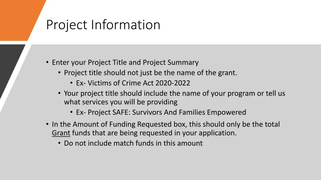 project information