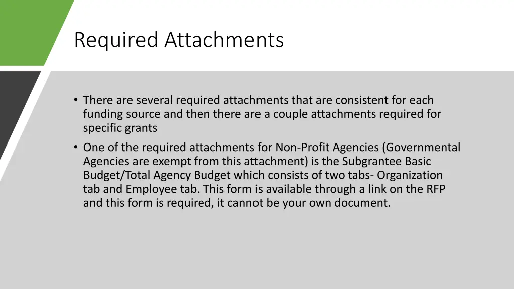 required attachments
