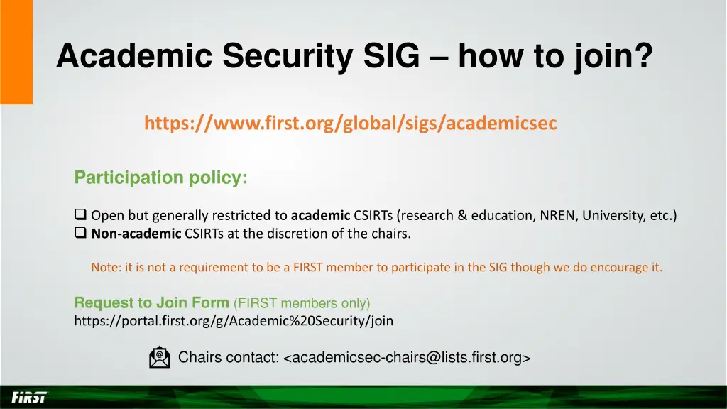 academic security sig how to join