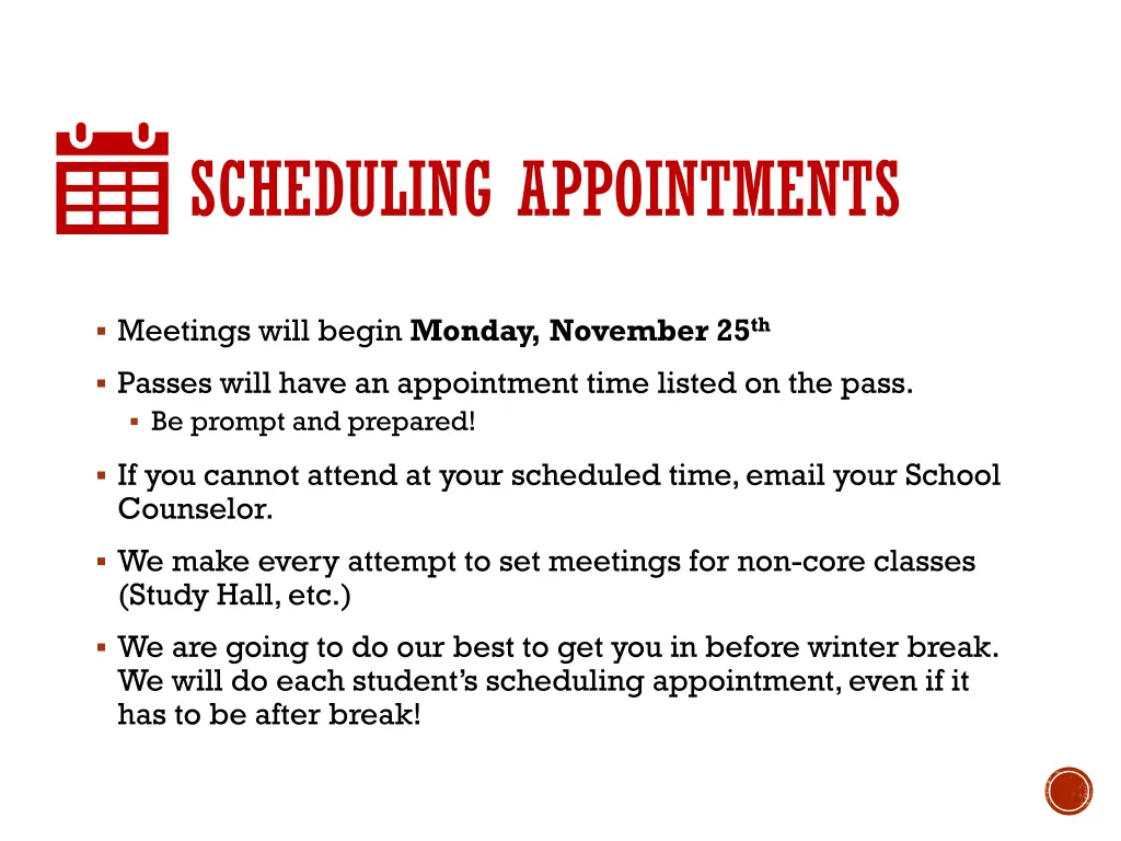 scheduling appointments