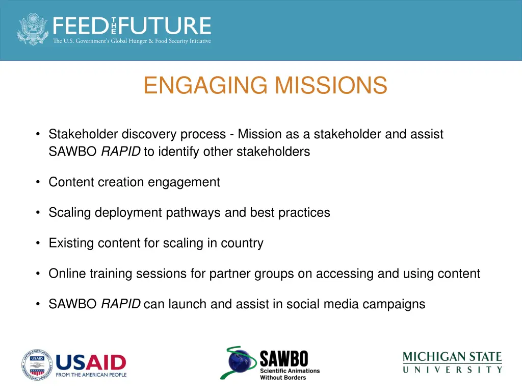 engaging missions
