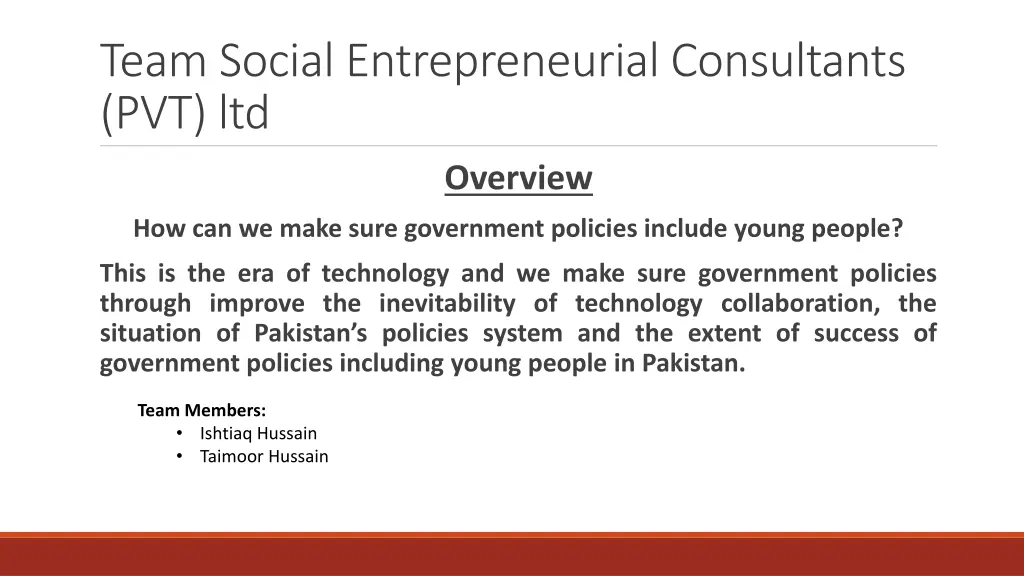 team social entrepreneurial consultants pvt ltd