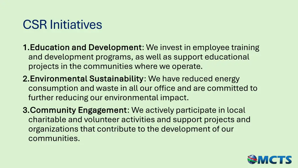 csr initiatives