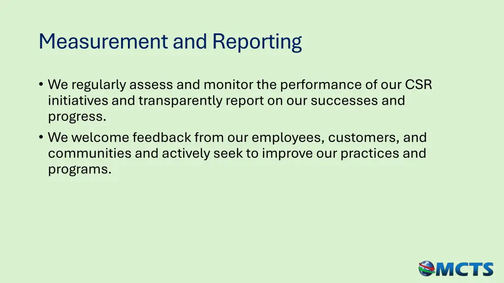 measurementand reporting