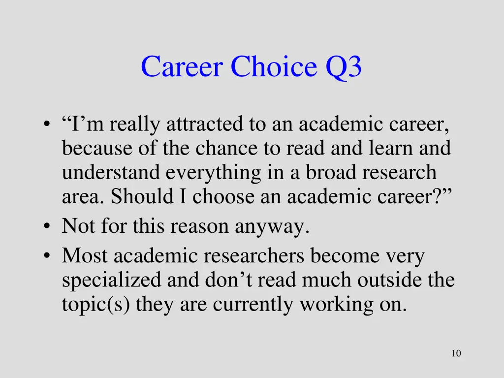 career choice q3
