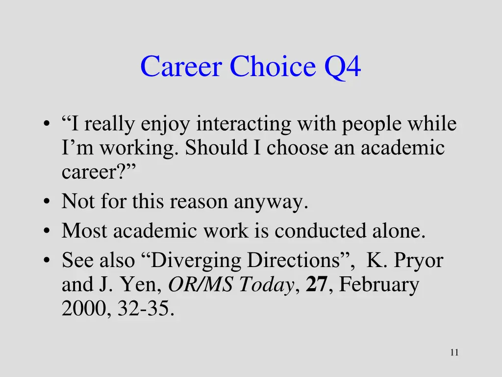career choice q4